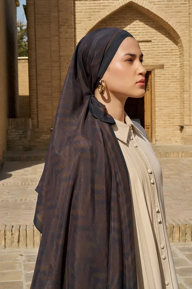 Velisse Floş Viskon Şal - Acı Kahve - ED SCARF