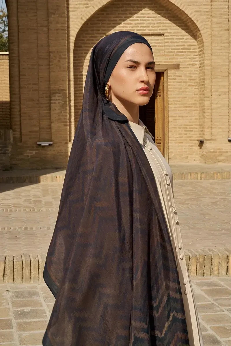 Velisse Floş Viskon Şal - Acı Kahve - ED SCARF