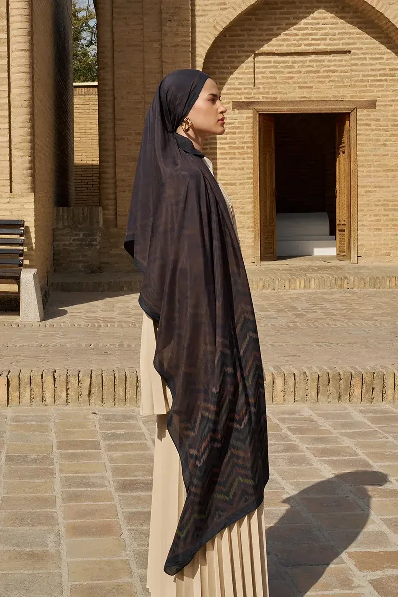 Velisse Floş Viskon Şal - Acı Kahve - ED SCARF