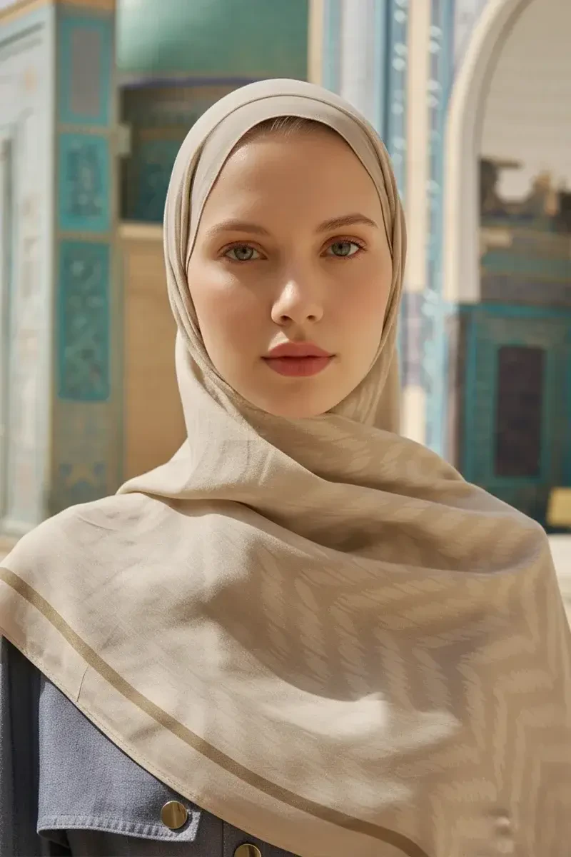 Velisse Floş Viskon Şal - Bej - 2