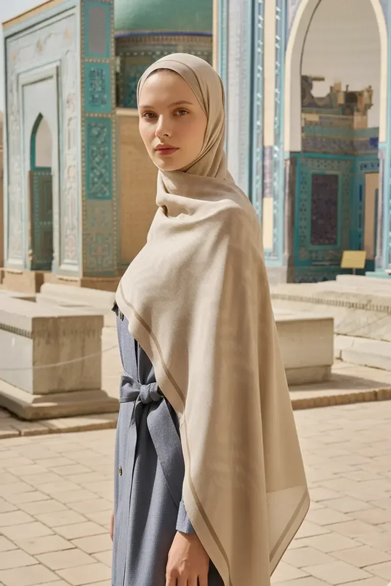 Velisse Floş Viskon Şal - Bej - ED SCARF