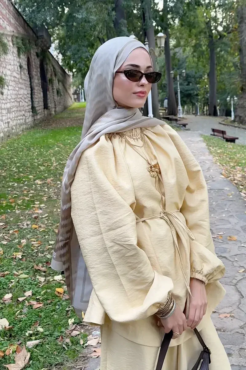 Velisse Floş Viskon Şal - Bej - 1