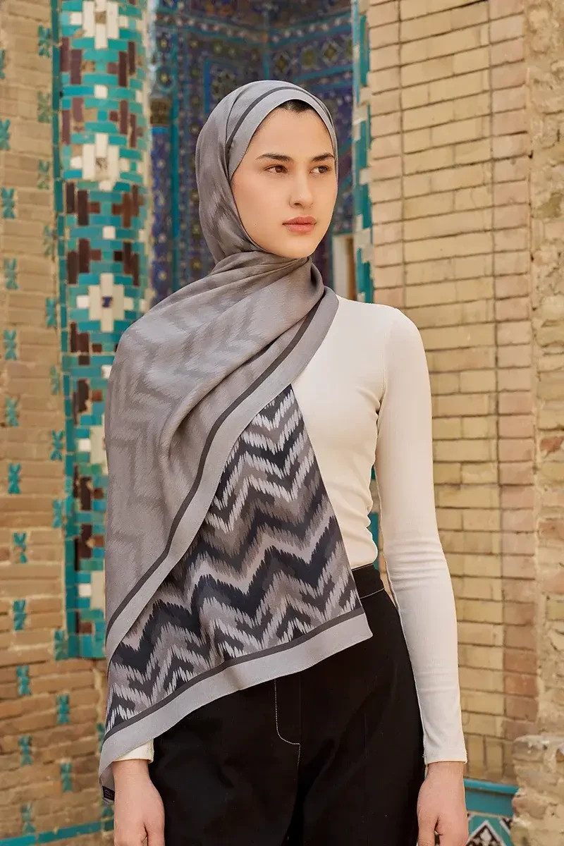 Velisse Floş Viskon Şal - Gri - 4