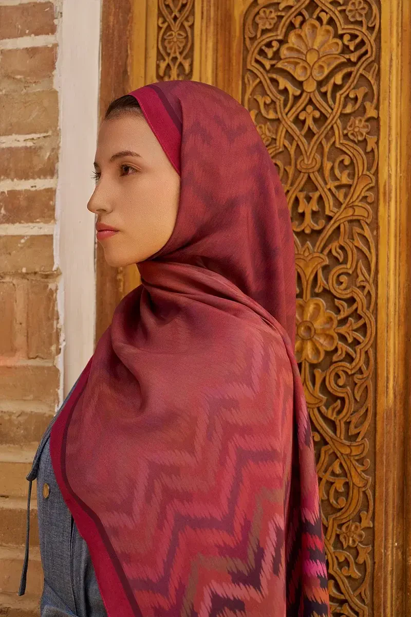 Velisse Floş Viskon Şal - Gül Kurusu - 3