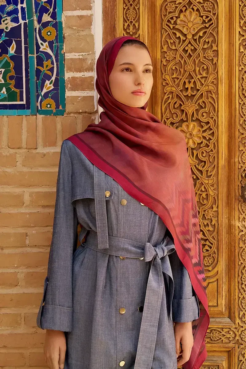 Velisse Floş Viskon Şal - Gül Kurusu - 1