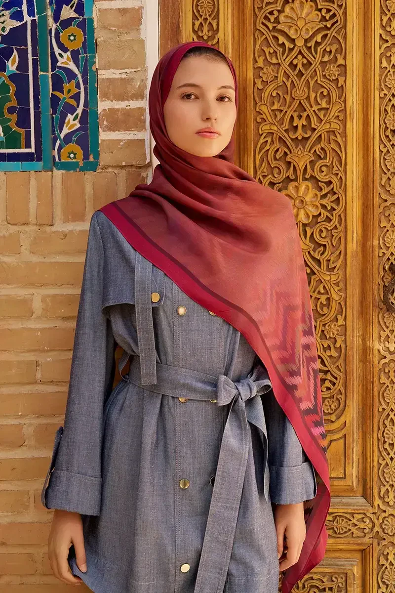 Velisse Floş Viskon Şal - Gül Kurusu - 4