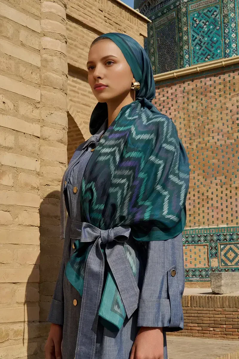 Velisse Floş Viskon Şal - Petrol - ED SCARF