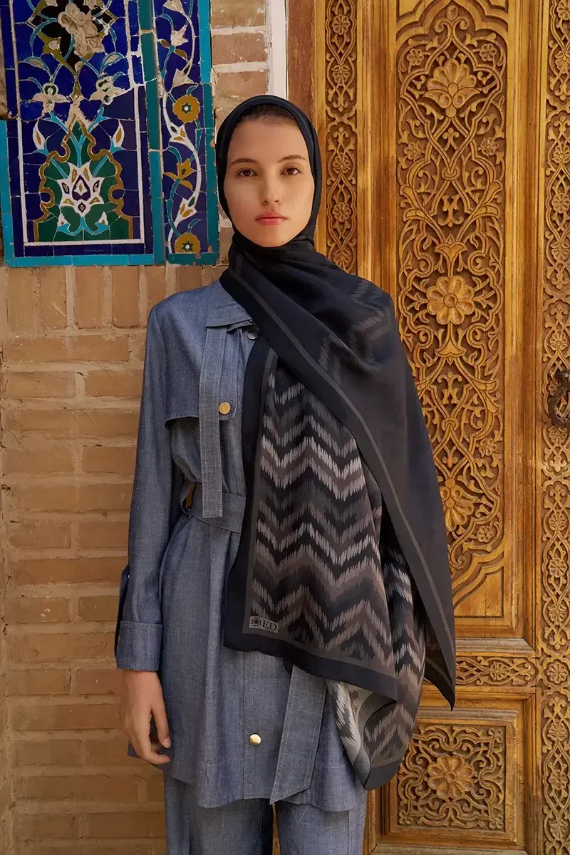 Velisse Floş Viskon Şal - Siyah - 2