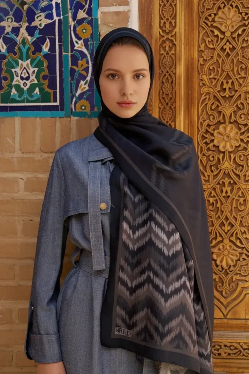 Velisse Floş Viskon Şal - Siyah - ED SCARF