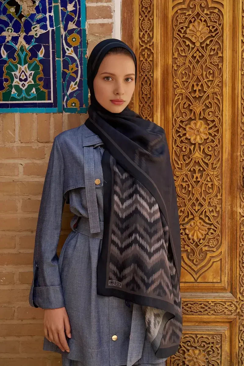 Velisse Floş Viskon Şal - Siyah - ED SCARF