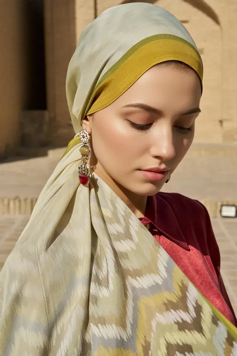 Velisse Floş Viskon Şal - Yağ Yeşili - ED SCARF