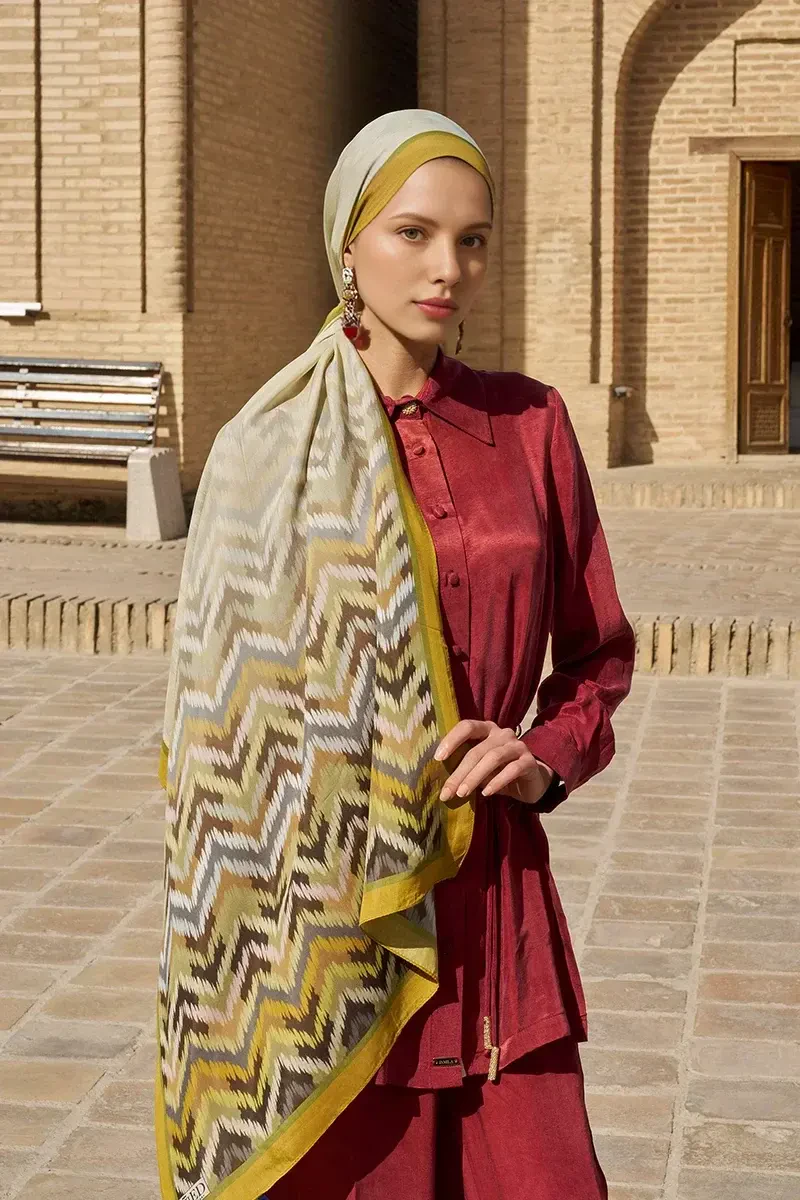 Velisse Floş Viskon Şal - Yağ Yeşili - ED SCARF