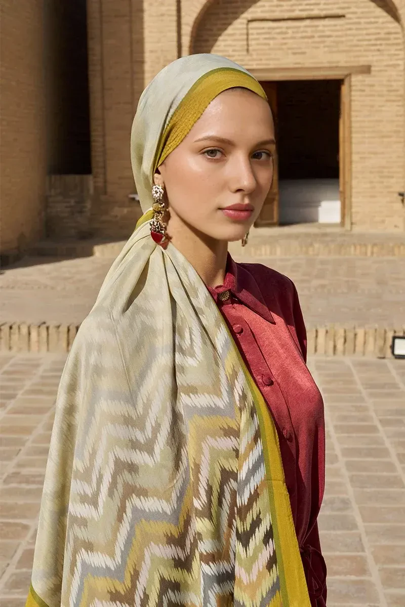 Velisse Floş Viskon Şal - Yağ Yeşili - ED SCARF