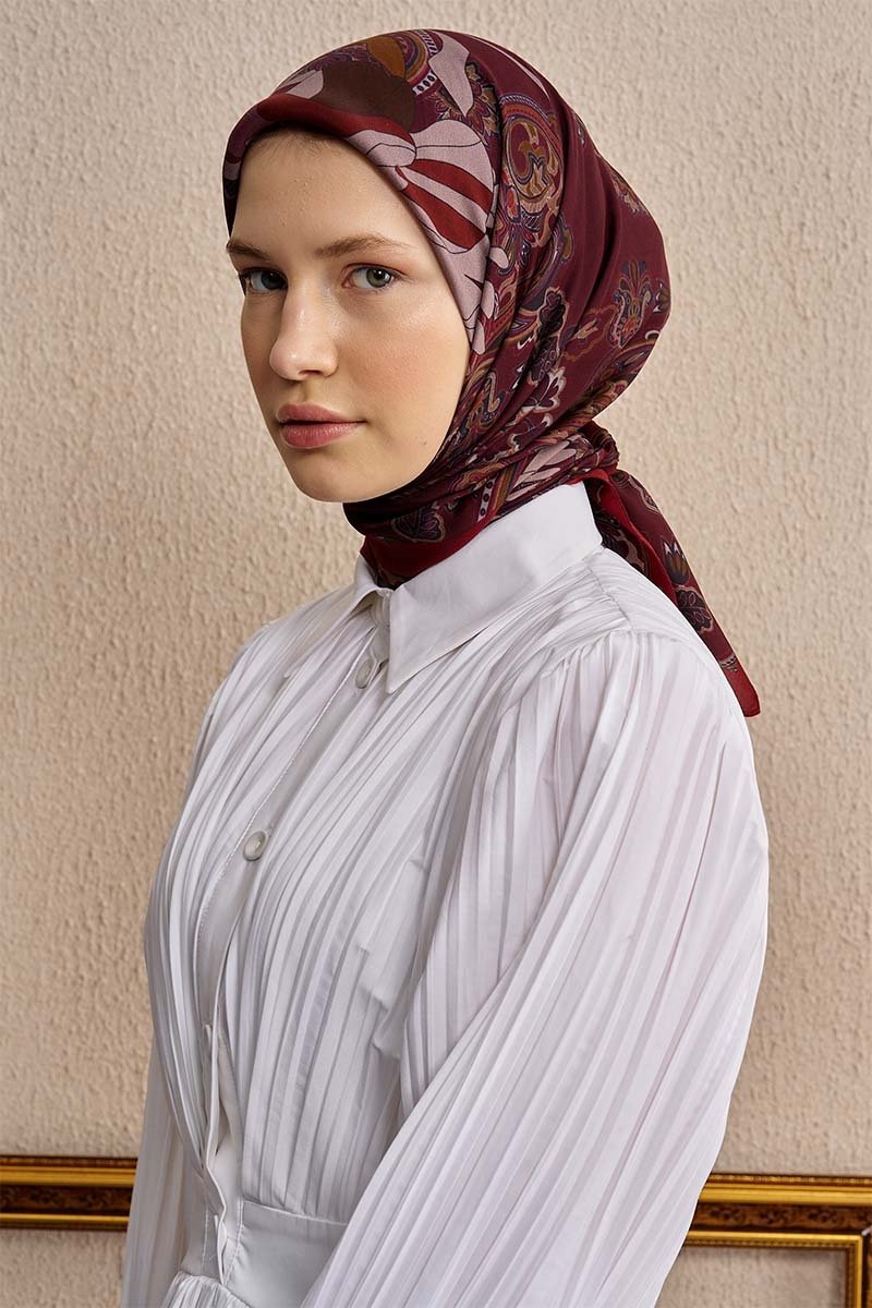 Vision Art Collection Flare Eşarp - Bordo - 1
