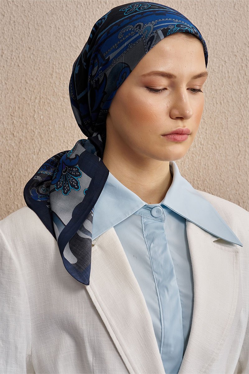 Vision Art Collection Lacirna Eşarp - Lacivert - ED SCARF