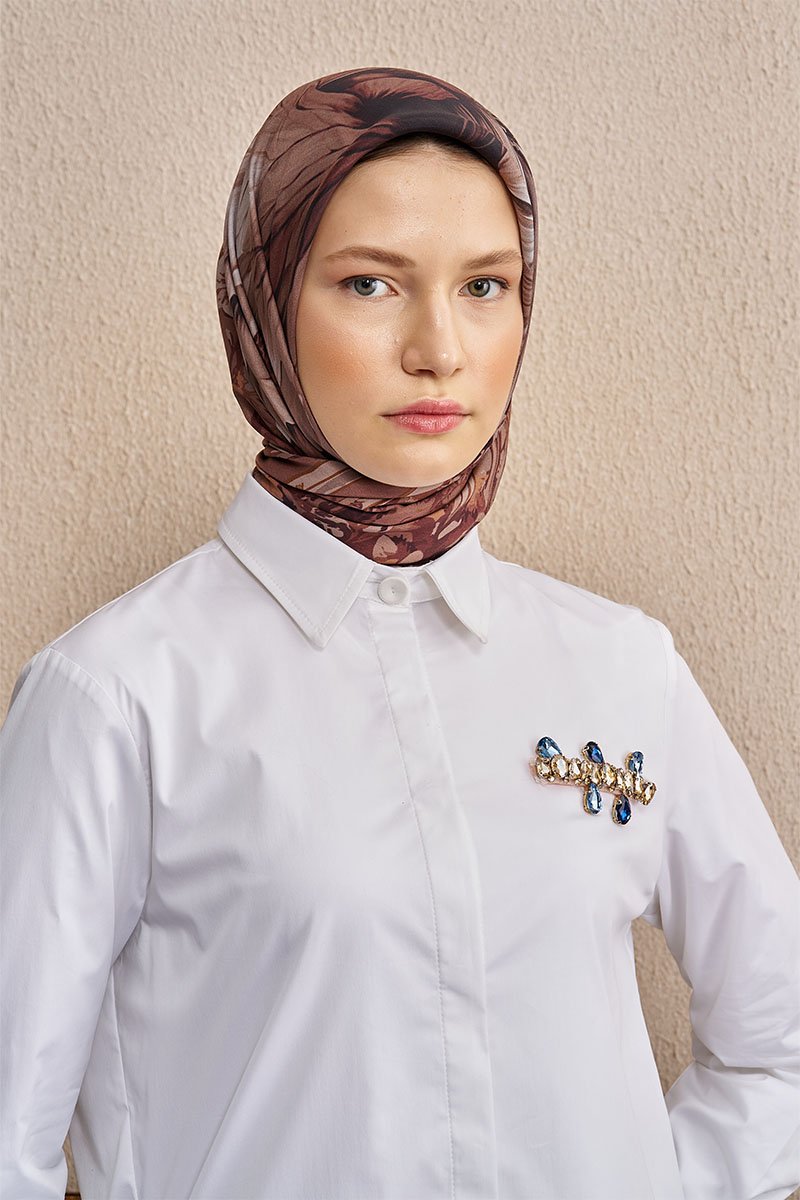 Vision Art Collection Mirage Eşarp - Kahverengi - 3