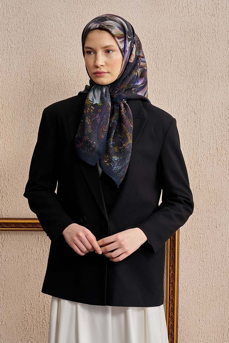 Vision Art Collection Velmora Eşarp - Lacivert - ED SCARF