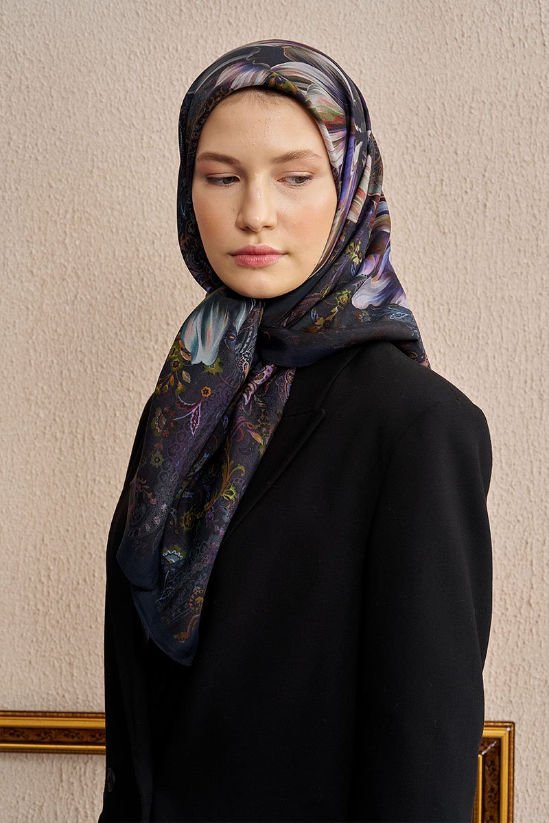 Vision Art Collection Velmora Eşarp - Lacivert - ED SCARF