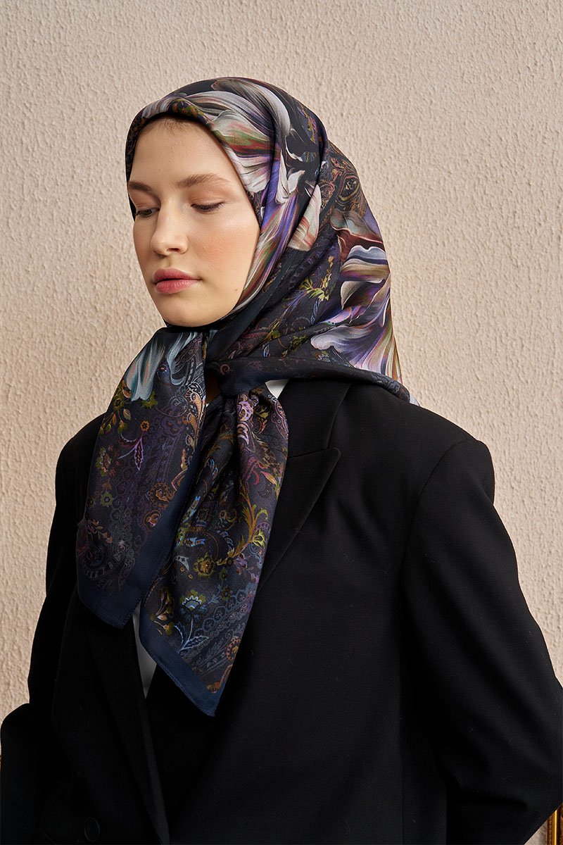 Vision Art Collection Velmora Eşarp - Lacivert - ED SCARF