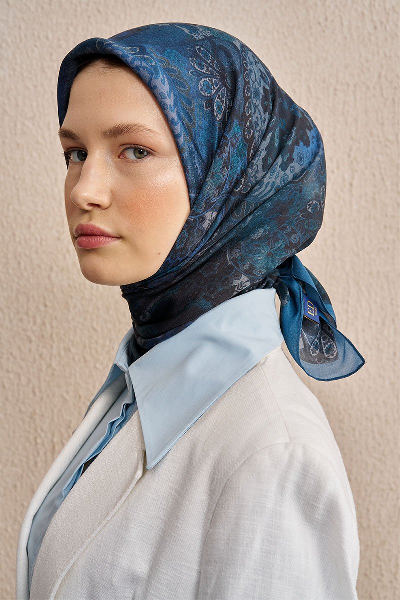 Vision Art Collection Verse Eşarp - Gece Mavisi - ED SCARF