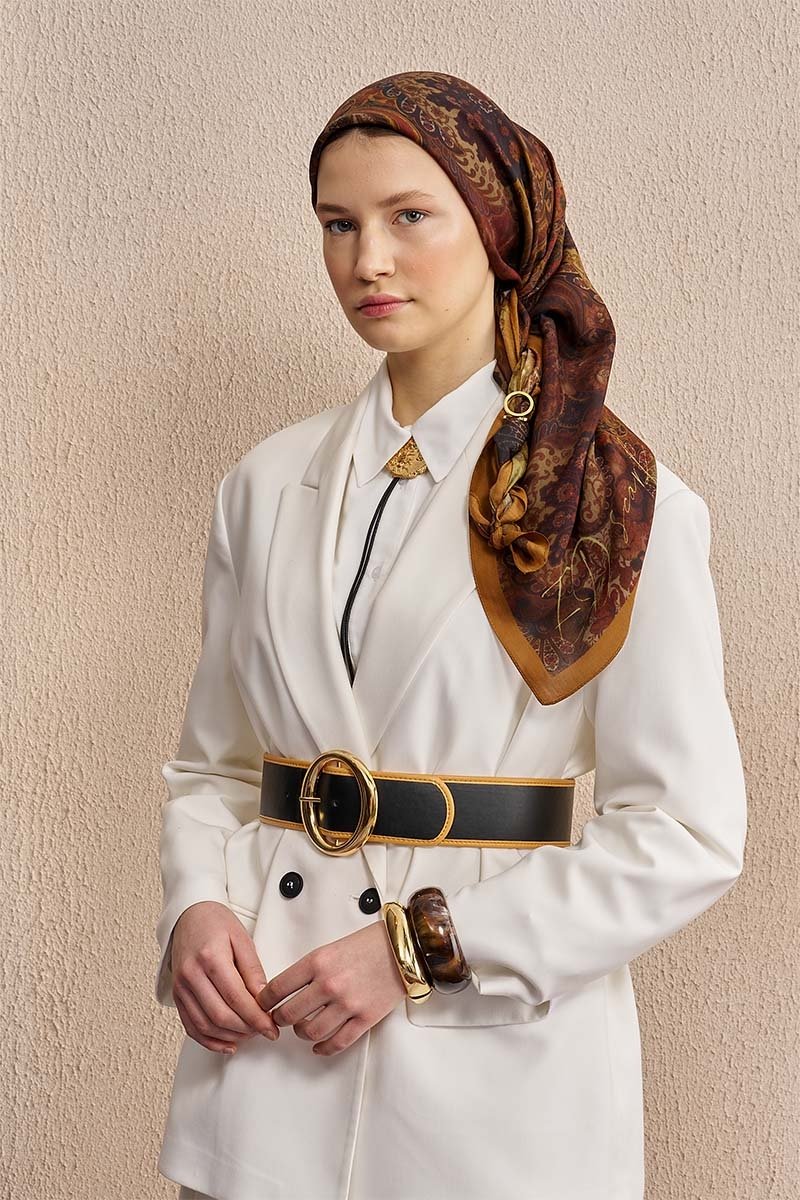 Vision Art Collection Verse Eşarp - Kahverengi - 3