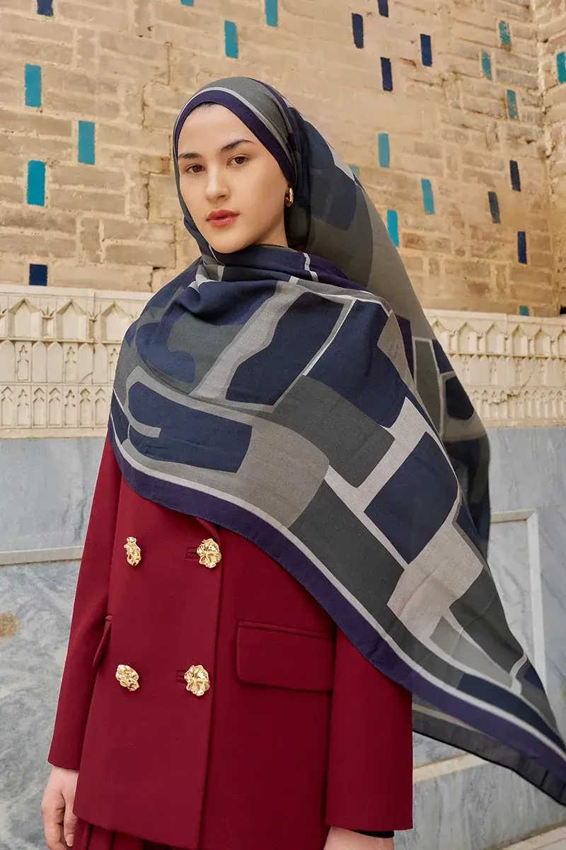 Wise Pamuk Modal Şal - Antrasit - 3