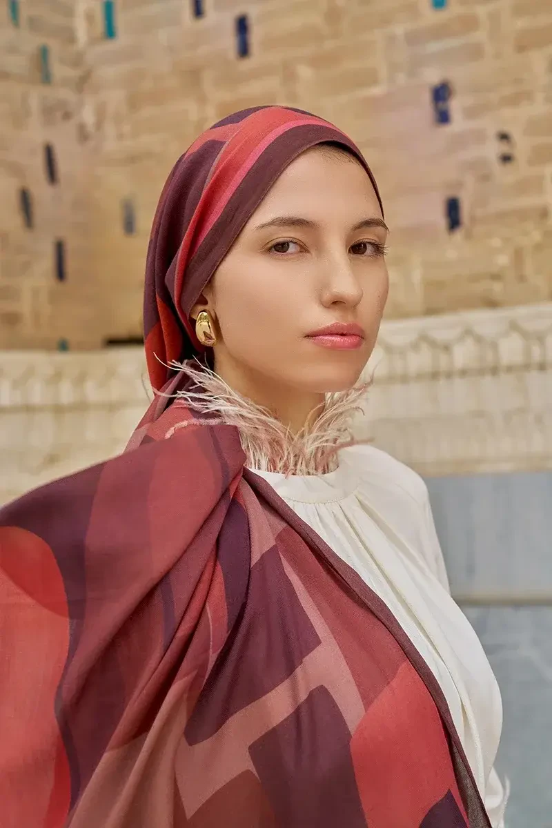 Wise Pamuk Modal Şal - Bordo - ED SCARF