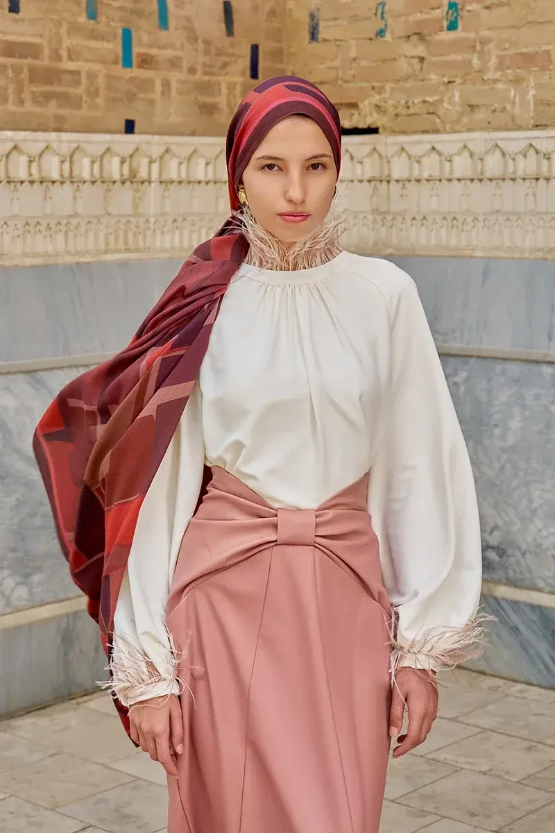 Wise Pamuk Modal Şal - Bordo - ED SCARF