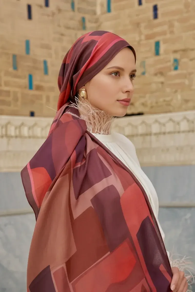 Wise Pamuk Modal Şal - Bordo - ED SCARF