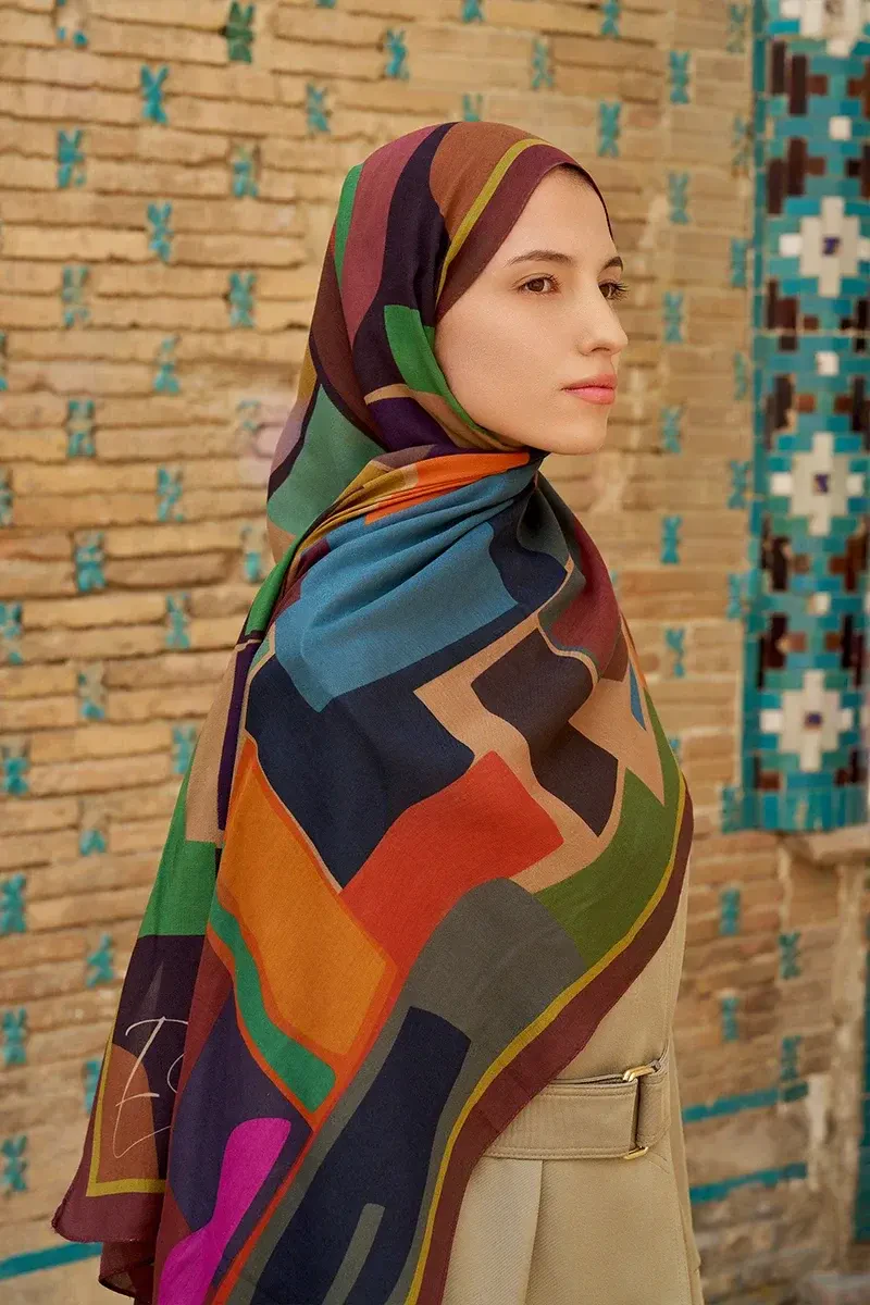 Wise Pamuk Modal Şal - Kızıl Kahve - ED SCARF