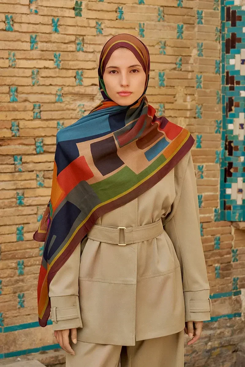 Wise Pamuk Modal Şal - Kızıl Kahve - ED SCARF