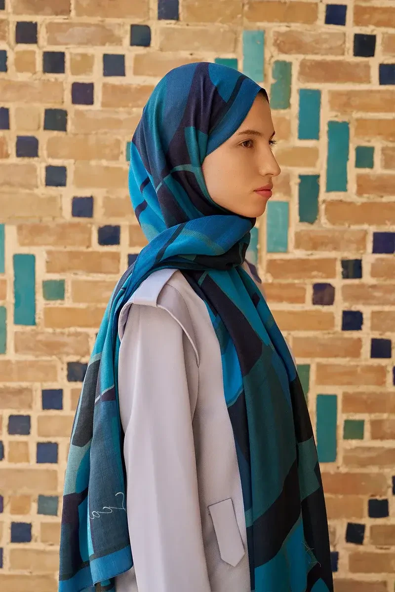 Wise Pamuk Modal Şal - Lacivert - ED SCARF