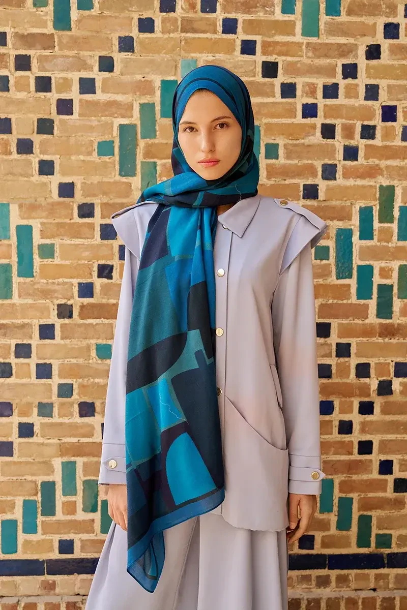 Wise Pamuk Modal Şal - Lacivert - ED SCARF