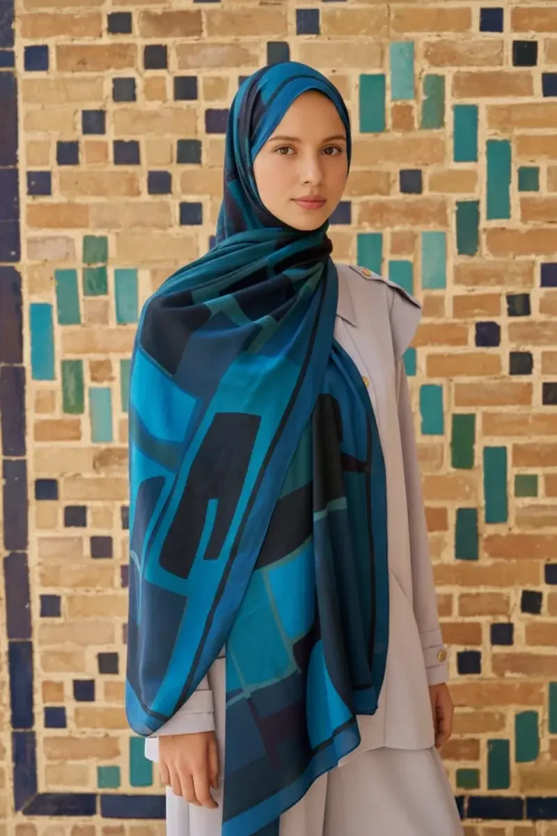 Wise Pamuk Modal Şal - Lacivert - ED SCARF