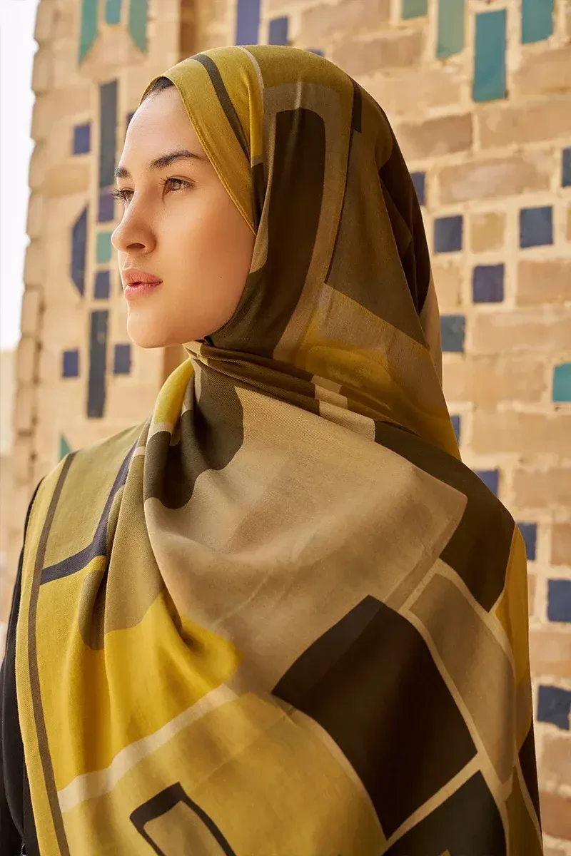 Wise Pamuk Modal Şal - Yağ Yeşili - ED SCARF