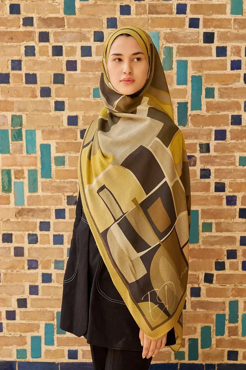 Wise Pamuk Modal Şal - Yağ Yeşili - ED SCARF