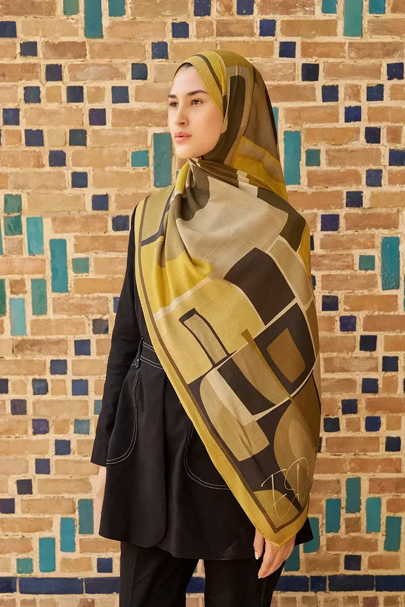 Wise Pamuk Modal Şal - Yağ Yeşili - ED SCARF