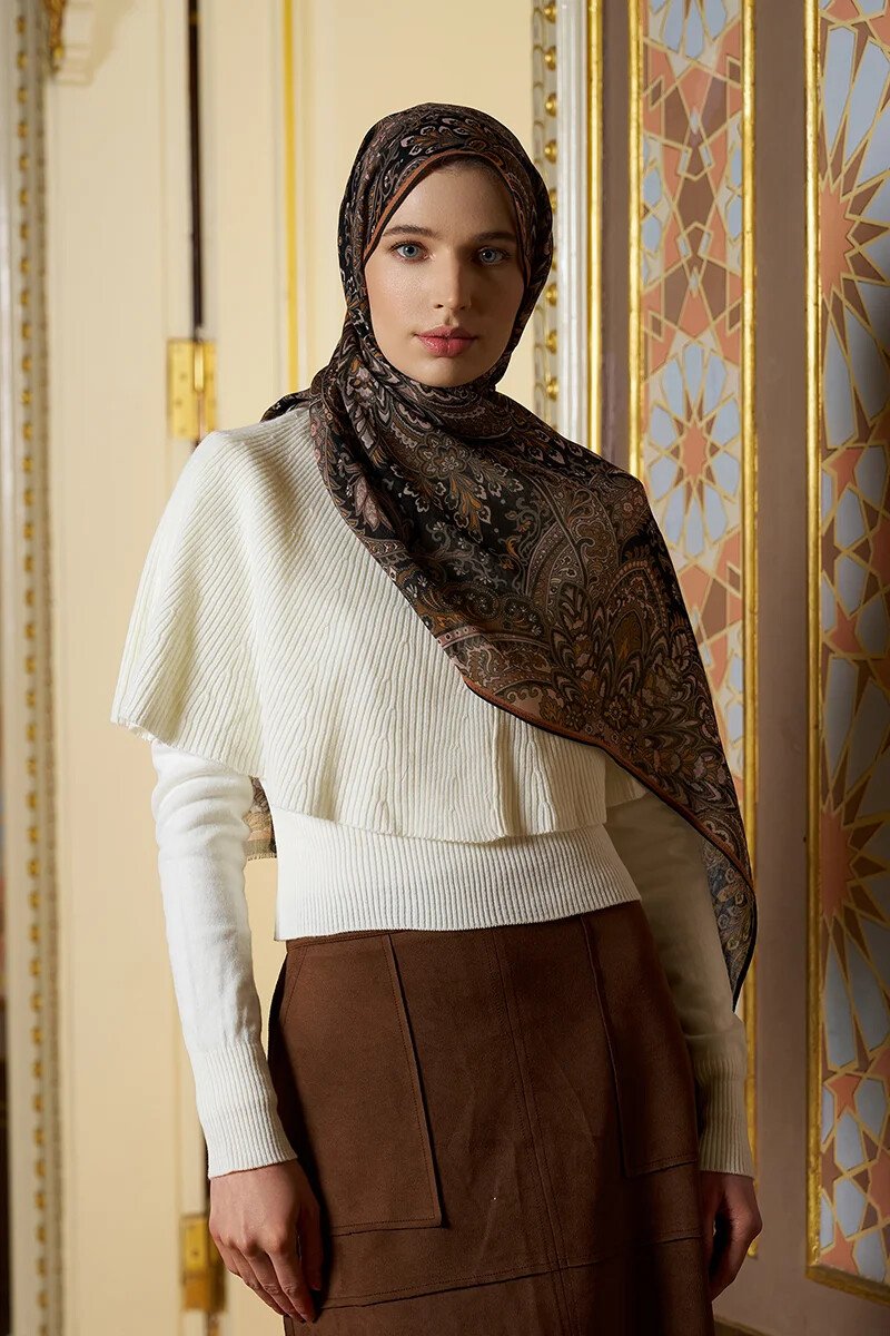 Yün İpek Celia Şal - Haki - ED Scarf