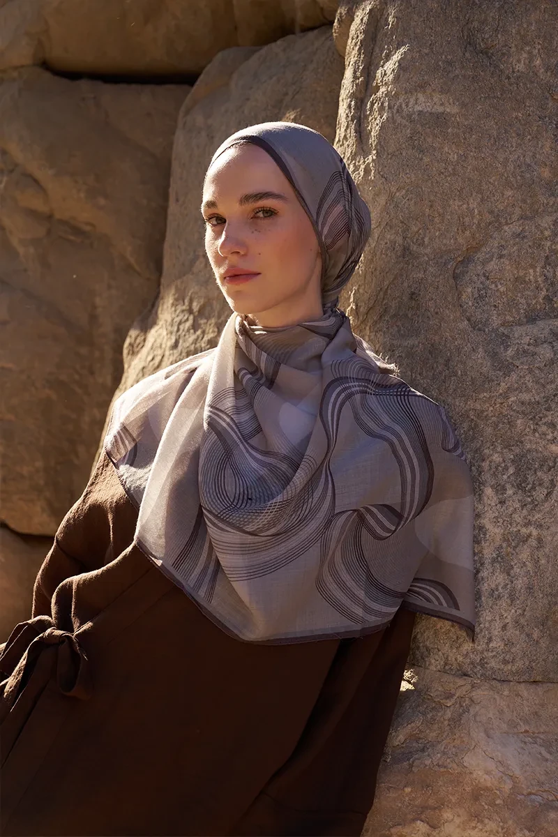 Yün İpek Icons Şal - Bej - ED SCARF