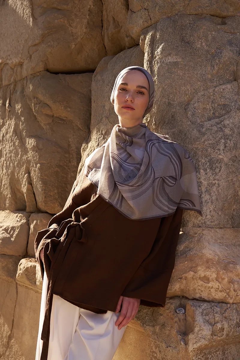 Yün İpek Icons Şal - Bej - ED SCARF