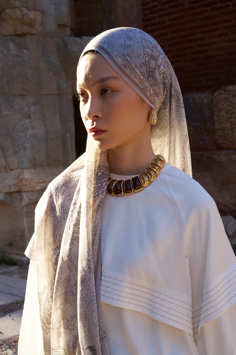 Yün İpek Landy Şal - Bej - ED SCARF