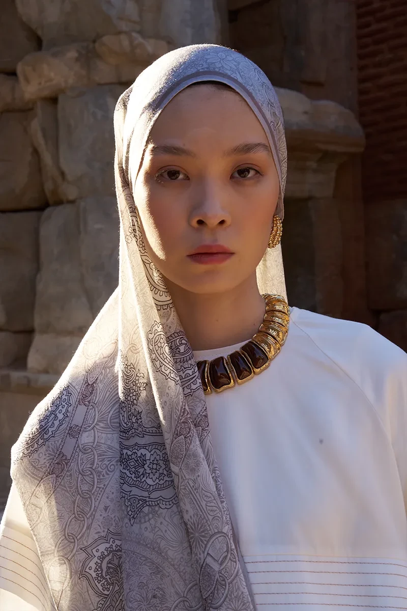 Yün İpek Landy Şal - Bej - ED SCARF