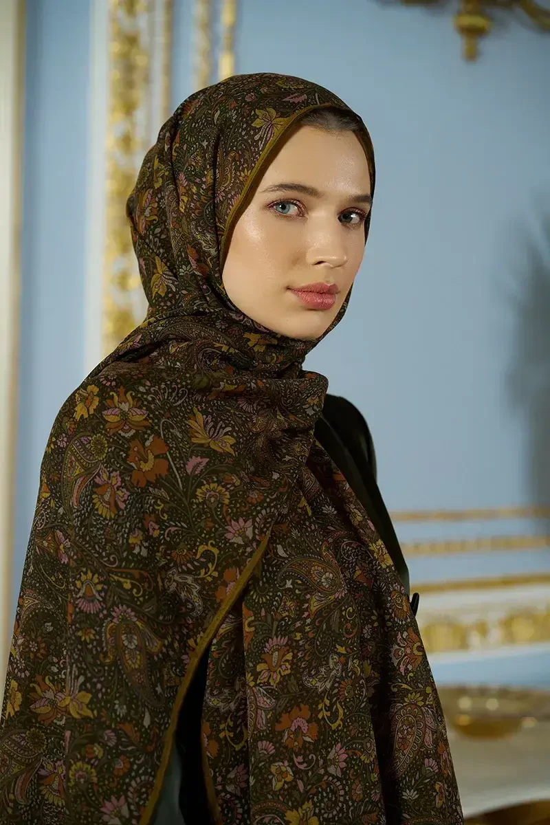 Yün İpek Liore Şal - Yeşil - ED SCARF