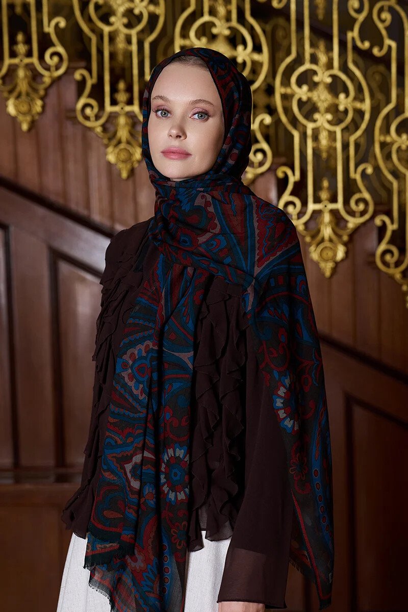 Yün İpek Vianne Şal - Acı Kahve - ED SCARF