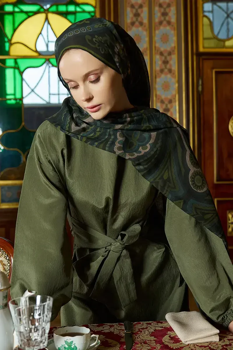 Yün İpek Vianne Şal - Yeşil - ED SCARF