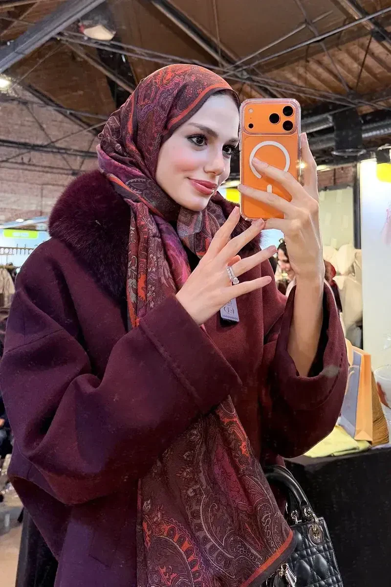 Zeraf Yün İpek Şal - Bordo - ED SCARF