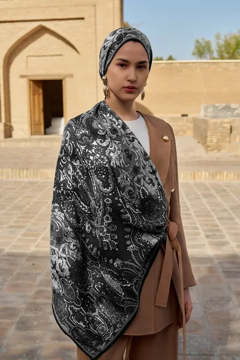 Zeraf Yün İpek Şal - Siyah - ED SCARF