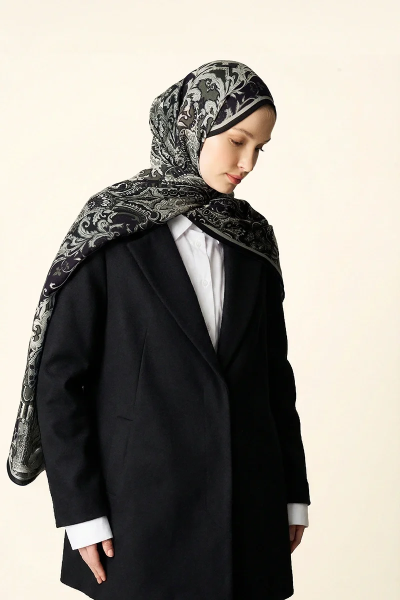 Zeraf Yün İpek Şal - Siyah - ED SCARF